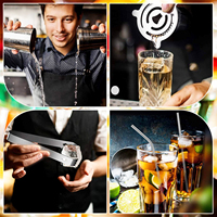 Ensemble de shaker à cocktails Boston moderne et écologique en acier inoxydable, 21 pièces, 750 ml/600 ml, compatible lave-vaisselle, en acrylique non lesté