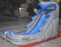 Toboggan aquatique gonflable commercial durable en PVC Rocky Rapids avec piscine pour enfants et adultes
