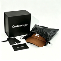 Boîte cadeau pliable de luxe en carton personnalisée avec fermeture magnétique pour casquette de baseball, emballage pliable pour chapeau