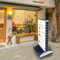 Boîte à lumière LED intelligente solaire extérieure en aluminium, double face, avec capteur marche/arrêt automatique, pour affichage commercial décoratif