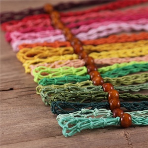 <span class=keywords><strong>Collana</strong></span> Boho con Cordino Cerato Vuoto per Ciondolo in Pietra Grezza, Cristallo, Quarzo, con Rete Regolabile in Macramè e Canapa - Product Image 3