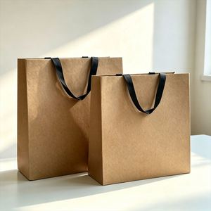 Sacs promotionnels personnalisés pour vêtements avec logo, sacs en papier kraft biodégradables de luxe écologiques, sans couture, pour la publicité - Product Image 2