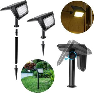 ไฟ LED กลางแจ้งกันน้ำ IP65 ปรับได้ ใช้พลังงานแสงอาทิตย์ ไฟสปอตไลท์สำหรับสวน แบตเตอรี่แบบชาร์จได้ ปรับได้ - Product Image 2