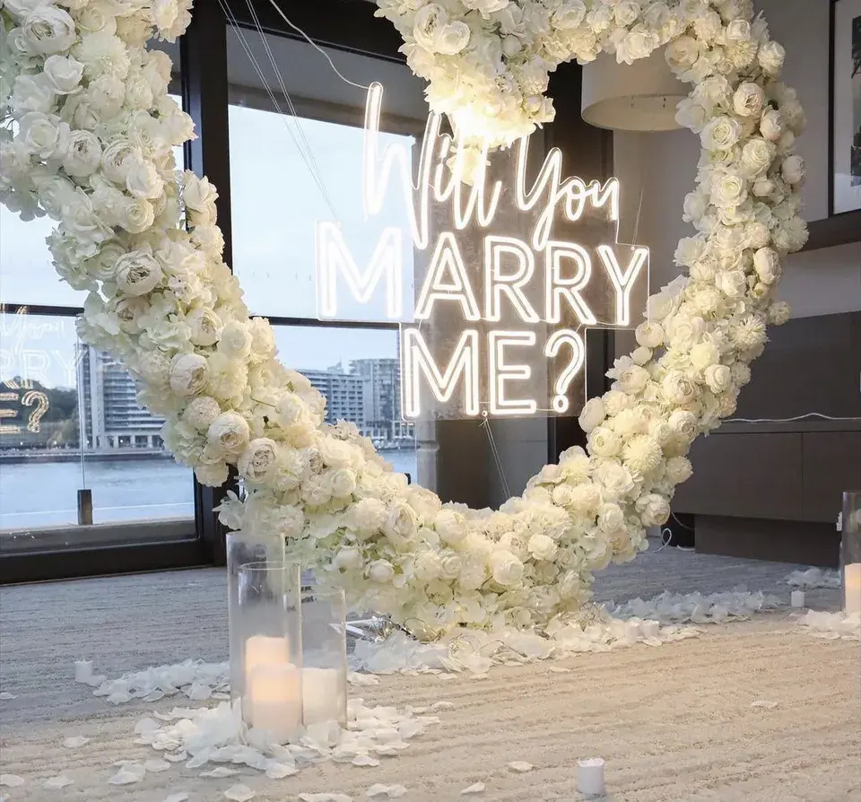Bruiloft Gebruikt Led Neon Teken Woorden Wil Je Met Me Trouwen Neonlicht Voor Huwelijksaanzoek