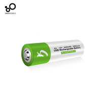 SMARTOOOLS Baterai Lithium Ion Isi Ulang 1.5V AA 2600mWh Paket 4 Buah dengan Pengisian Daya Tipe-C untuk Senter LED & Mainan