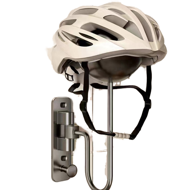 Black Rotatable Motorcycle Helmet Stand Single Folding Wall-Mounted Storage Rack Jacket Hanger Hook Made Steel Eco-Friendly