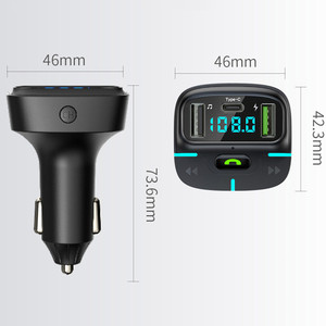 12V <span class=keywords><strong>24</strong></span> Volts Cổng USB kép loại C sạc xe hơi bt5.3 xe thuốc lá lightercar MP3 máy nghe nhạc âm thanh không dây đài phát thanh FM <span class=keywords><strong>Transmitter</strong></span> - Product Image 2