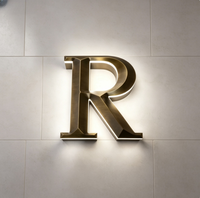 Letras y Números Metálicos 3D Resistentes, Letreros de Acero Inoxidable Resistentes a la Intemperie para Exteriores y Oficinas