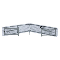 Moderne 6FT Blanc HDPE En Plastique Banc Pliant Léger Portable Résistant Aux Intempéries Durable Salle À Manger Hôtel Patio Extérieur Villa