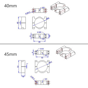 RJXHOBBY RJX RJX Support de fixation en tube de carbone épaissi 40/45 mm, base de montage moteur, connecteur de tube rond, pince de fixation pour bras de drone - Product Image 6