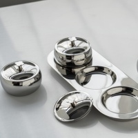 Premium RVS Thee- en Snackserveerset voor Thuis, Koffietafel, Snoep, Dessert, Droogfruit Schaal