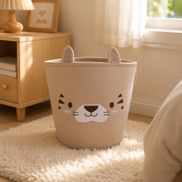 Panier de rangement moderne en feutre écologique pour animaux, adorable panier organisateur de jouets en forme de tigre, corbeille à linge décorative pour chambre d'enfant
