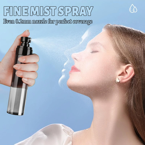 50ml/80ml Clear PET Fine <b>Mist</b> Spray <b>Bottle</b> with Black Pump & Protective Cap, Travel Skincare <b>Bottle</b> - Product Image 4