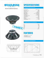 LF18X400 Haut-parleur de scène professionnel 18 pouces en aluminium, woofer 2000W avec bobine vocale de 4 pouces, pour audio de performance, OEM