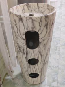 Soporte de <span class=keywords><strong>lavabo</strong></span> económico para sanitarios, <span class=keywords><strong>lavabo</strong></span> de <span class=keywords><strong>pedestal</strong></span> redondo de cerámica de una pieza para baños - Product Image 6