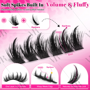 US Local Stock 100D Spikes Cluster <strong>Lashes</strong> Natural Look <strong>Volume</strong> 232Pcs 10-18mm <strong>Lash</strong> Cluster Kit with Bottom <strong>Lash</strong> - Product Image 2