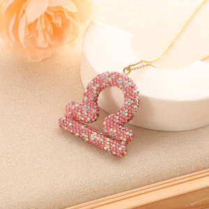 สินค้ามาใหม่12ราศีสร้อยคอจี้หญิงเครื่องประดับที่สง่างามสีชมพูสดใสดูดวงราศีสร้อยคอ - Product Image 3