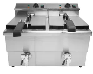 Friteuse électrique commerciale, équipement de cuisine robuste, avec Double réservoir <span class=keywords><strong>12l</strong></span> + <span class=keywords><strong>12l</strong></span>, appareil à friture pour le poulet - Product Image 1