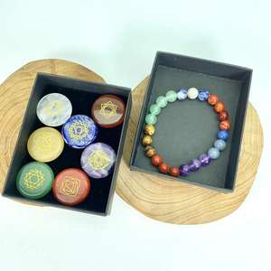 Sıcak satış yeni gelenler manevi çakra kaya kristal seti şifa taşları doğal 8mm çakra bilezik + çakra seti toptan fiyat - Product Image 6