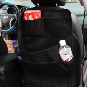 Sac de rangement pour dossier de siège de voiture, noir, 4-7 poches, étanche, avec poignée, pour organisateurs de voiture - Product Image 1
