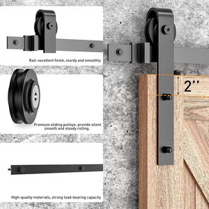 <span class=keywords><strong>Rail</strong></span> de <span class=keywords><strong>porte</strong></span> <span class=keywords><strong>coulissante</strong></span> RHETECH moderne en bois droit, avec rouleaux séparateurs d'espace, 6,6 pieds, pour système de quincaillerie de <span class=keywords><strong>rail</strong></span> - Product Image 4