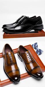 Mocasines Oxford Formales de Cuero Genuino Hechos a Mano para Hombre, con Punta Cuadrada, Transpirables, Antideslizantes, Ligeros, Estilo Italiano - Product Image 6