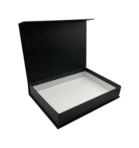 Hair Extension Cardboard Gift Box with Satin Wigs Black Magnetic Flip Makeup Book Shaped Box Packaging for Christmas Tea Clothes