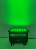 Lampu Sorot RGBWAP 6in1 Remote Control Outdoor 18x20W Baterai Isi Ulang IP65 Wash Light LED Wall Washer DMX512