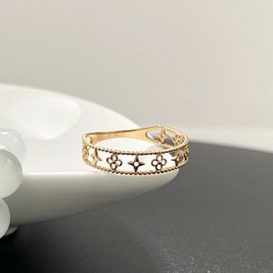 Anillo de Oro Rosa de 18K Xinfly con Diseño de Flor, Corte Asscher Clásico, Anillo Hueco para Mujer, para Boda, Compromiso o Regalo - Product Image 1