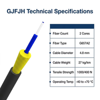 Kabel Serat Optik Bulat Wanbao GJFJH 2 Inti G657A2 LSZH FTTH Dupleks Indoor Outdoor Aerial Duct Kustom