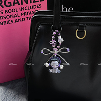1.9usd Skullpanda porte-clés personnalisé voiture porte-clés sac accessoires téléphone charme luxe 3D tasse chaîne pour téléphone voiture clé sac