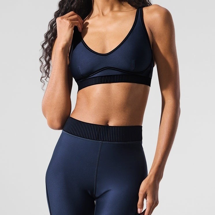 Europe United States Cross-border Spot for Same Style Yoga Clothing Sports Suit Cropped Boot Cut Pants Vest Pilates Fitness