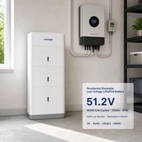 Système solaire hors réseau G98 G99 G100, batterie LiFePO4 empilable, stockage d'énergie domestique, durable, haute capacité