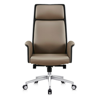 Chaise de bureau pivotante moderne en cuir PU pour bureau à domicile avec hauteur réglable