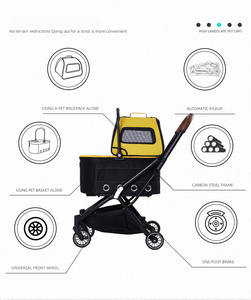 Poussette pliable tout-terrain 4 roues multi-usages JXB, nouveau design, avec panier amovible - Product Image 3