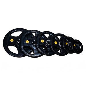 Disques de musculation en caoutchouc noir pour haltères, équipement de fitness commercial YX - Product Image 2