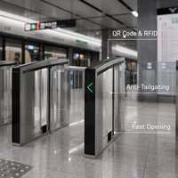 Porte rapide Zenidea avec contrôle d'accès par code QR et RFID, anti-collision, ouverture rapide, moteur sans balais DC24V 304 #   Metro en acier inoxydable