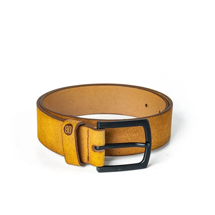 New style low price belt customizable high quality pu leather belt yellow