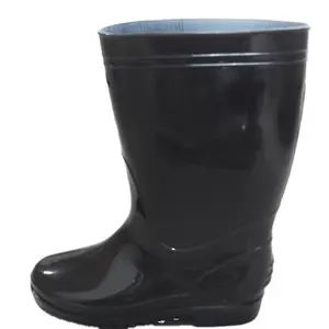 PVC Gumboots untuk Hujan Disesuaikan Warna dan Logo OEM Hitam Sepatu Hujan Murah untuk Wanita
