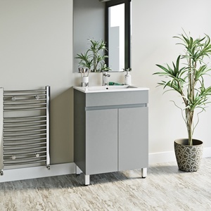 <span class=keywords><strong>Gris</strong></span>/Blanc Colonnes Deux Portes Petites Vanités <span class=keywords><strong>De</strong></span> <span class=keywords><strong>Salle</strong></span> <span class=keywords><strong>De</strong></span> <span class=keywords><strong>Bain</strong></span> avec Évier - Product Image 2