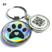 Personnalisé RFID Époxy NTAG215 NTAG216 NFC Anneau Métallique 13.56MHz QR Code Pet Tag pour le Suivi