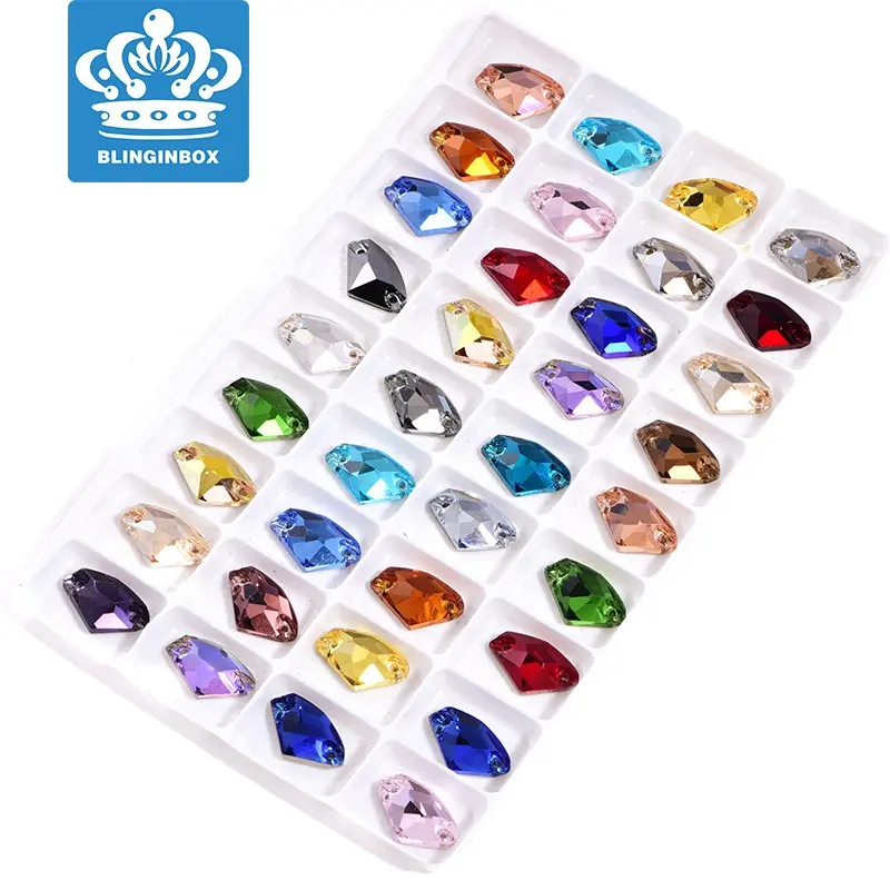 Blinginboxสีแก้วคริสตัลFlatBackหินเย็บบนRhinestoneสำหรับเครื่องประดับDIY/ชุดแต่งงาน