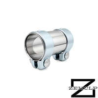 Collier de serrage double pour échappement en acier inoxydable 304, plié intérieurement, poli miroir, performance 100 % étanche, double échappement haute performance, métrique