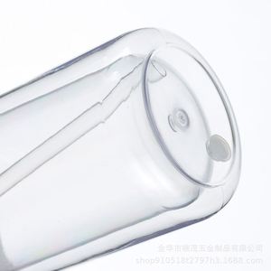Gobelet double paroi 16oz en PC, écologique, type Mason, transparent avec paille, résistant aux chutes, motif imprimable - Product Image 3