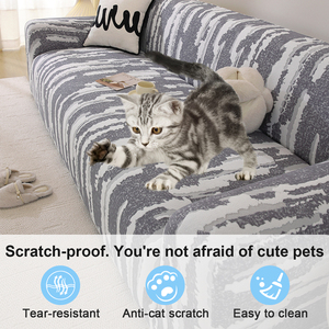 Housse de <span class=keywords><strong>canapé</strong></span> extensible en velours jacquard, anti-griffures pour animaux, protection complète des meubles - Product Image 3