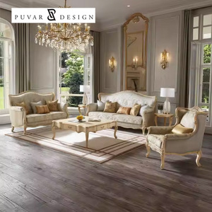 Muebles de Villa de corte francés, sofá tallado en madera maciza, tela 1 2 <span class=keywords><strong>3</strong></span> módulo, combinación de sofá antiguo para sala de estar, muebles - Product Image 1