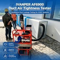 Testeur de fuites d'air à pression positive et négative pour conduits AF6900, machine de test d'étanchéité des conduits d'air AF6900, conduits HVAC