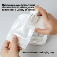 Ensemble de flacons de voyage 50 ml pour lotion, crème visage, cosmétiques, avec pochette de rangement, pochette à bec verseur PET/PE à pression, large ouverture, qualité alimentaire