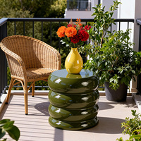 Nouvelle table d'appoint en fer brillant, design cylindrique rond, étanche, avec plusieurs niveaux, pour appartements et salles d'attente