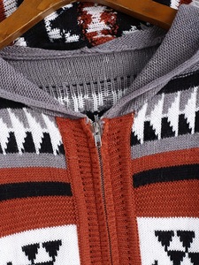 Maglione con cappuccio da <span class=keywords><strong>donna</strong></span> con cerniera e tasche con cerniera in maglia 2025 stile azteco Vintage personalizzato con tasche - Product Image 2